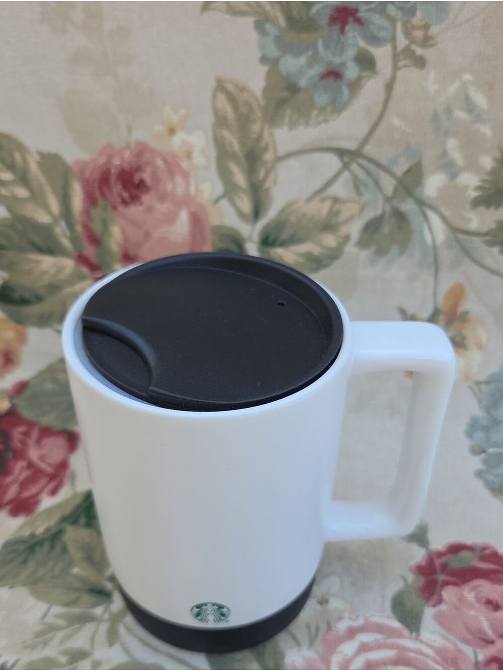 Starbucks White Ceramic Travel Mug with Black Base 14 Fluid Ounces - Picture 6 of 15